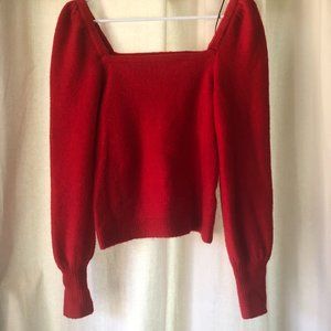 H&M red square neck sweater size S (Only worn once)